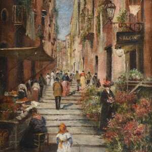 La Scalinata dei Fiori - Edoardo Scognamiglio (1883 - 1965)